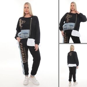 Limited! Paparazzi Fashion Black and Denim Jogger Set